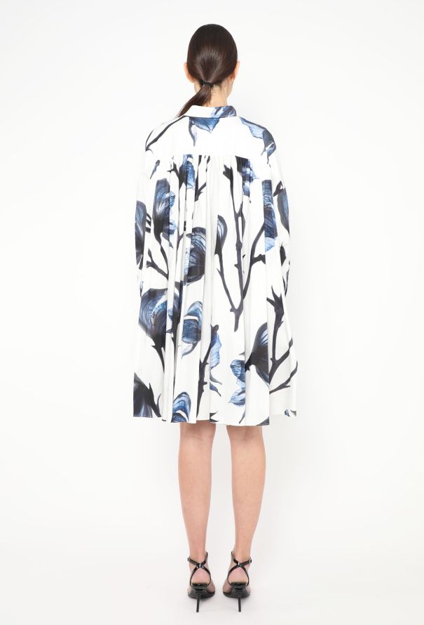 Alexander McQueen 2022 Floral Print Poplin Dress - 4