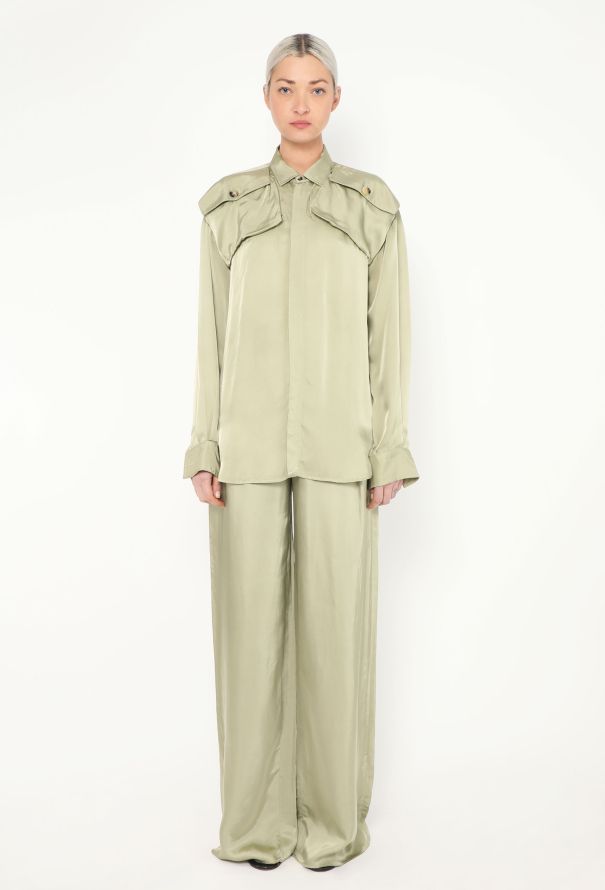 Bottega Veneta Charmeuse Wide-Leg Ensemble, 2020 - 1