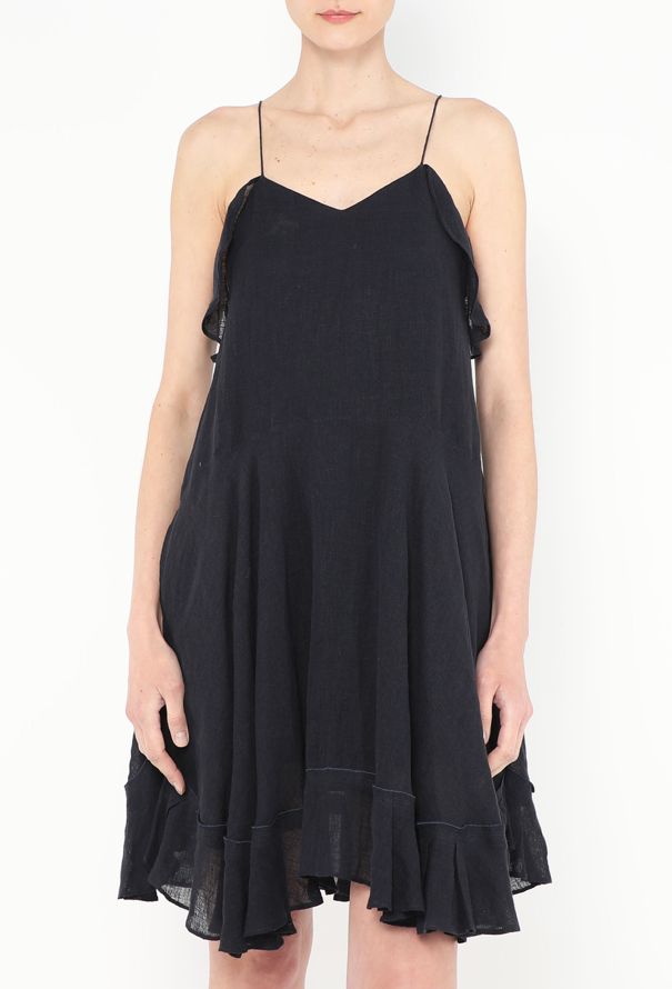 Chloé Ruffled Linen Slip Dress - 2
