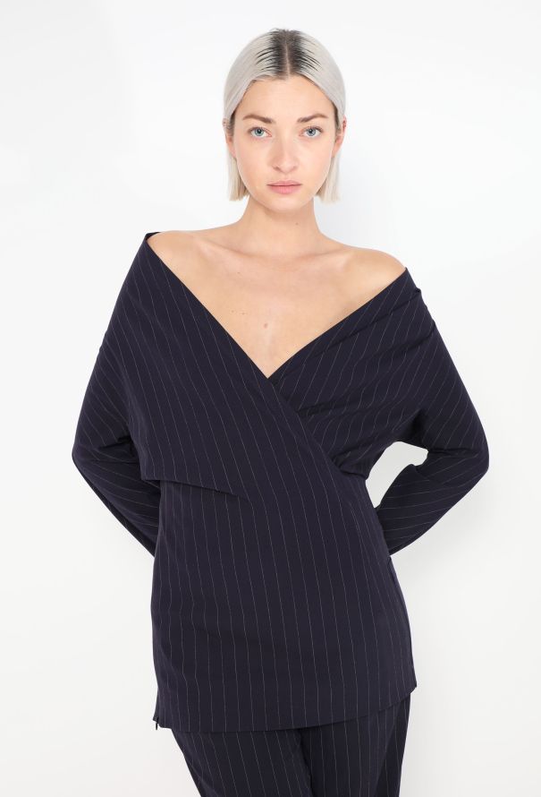 Jean Paul Gaultier Vintage Off-Shoulder Pinstripe Suit - 3