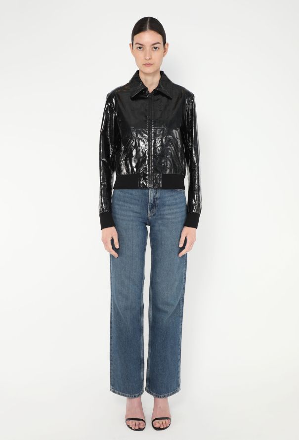 Céline 2023 Patent Embossed Bomber Jacket - 5