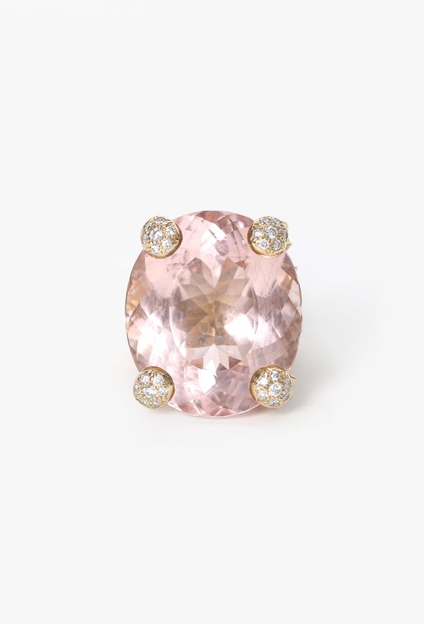 Dior 18k Yellow Gold, Morganite & Diamond Miss Dior Ring - 3