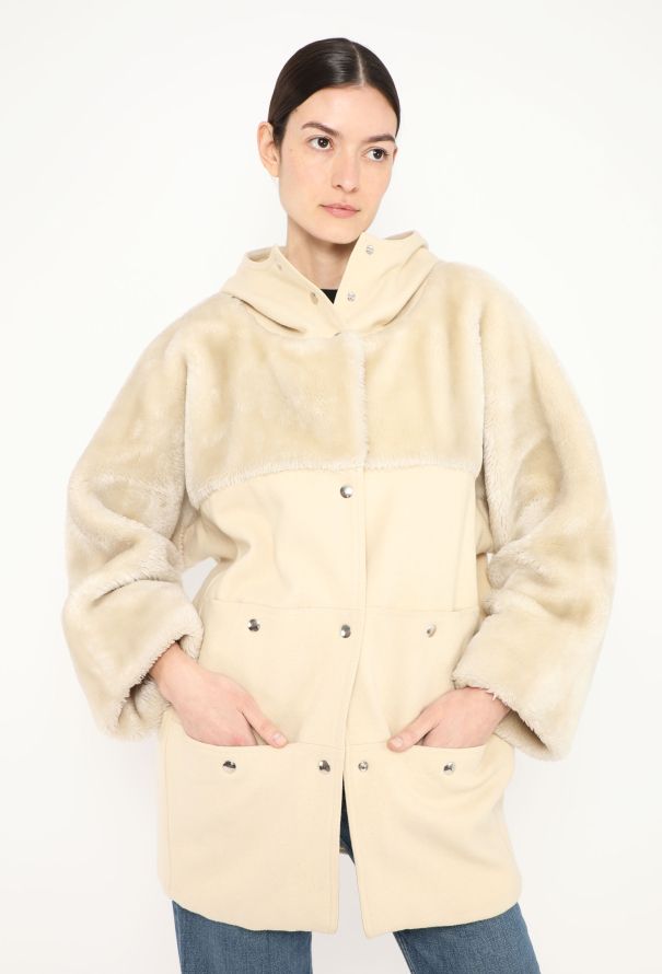 '90s Hooded Shearling Parka - 1