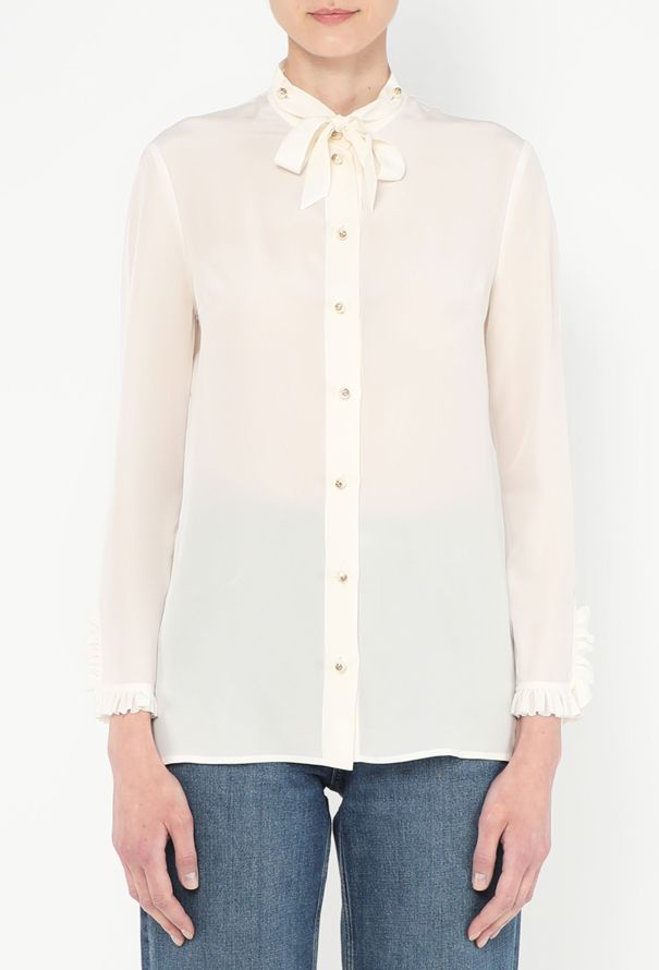 Gucci Pearl Button Lavallière Blouse - 1