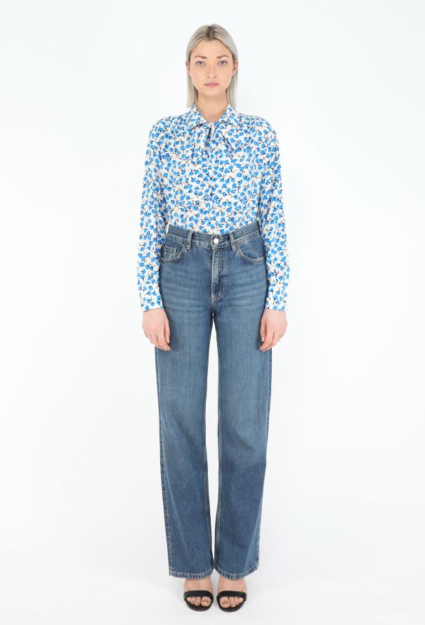 Saint Laurent Early '80s Poppy Lavallière Blouse - 2