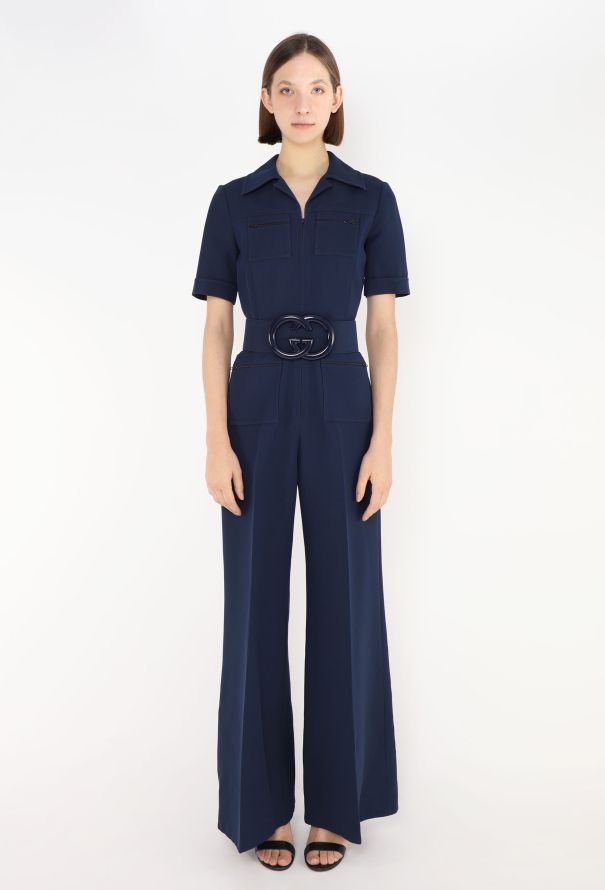 Gucci S/S 2018 Belted 'GG' Jumpsuit - 1 Gucci S/S 2018 Belted 'GG' Jumpsuit - 1