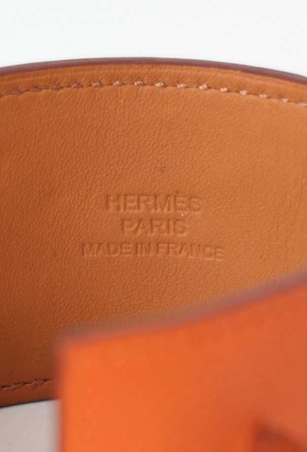Hermès Courchevel Orange H Médor Cuff - 6 Hermès Courchevel Orange H Médor Cuff - 6