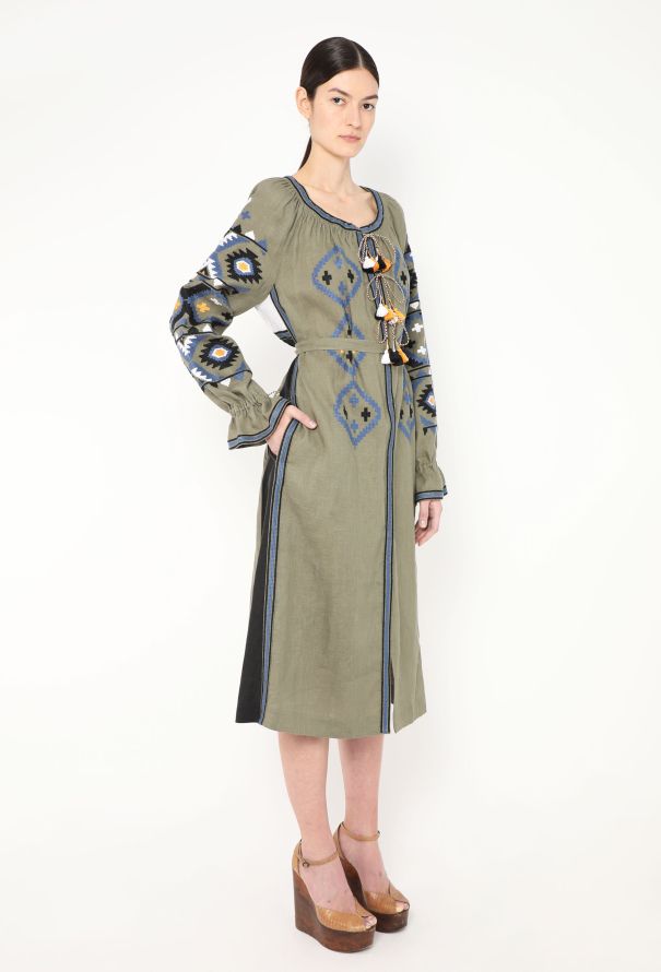 Vita Kin Embroidered Belted Linen Tassel Tunic - 5 Vita Kin Embroidered Belted Linen Tassel Tunic - 5