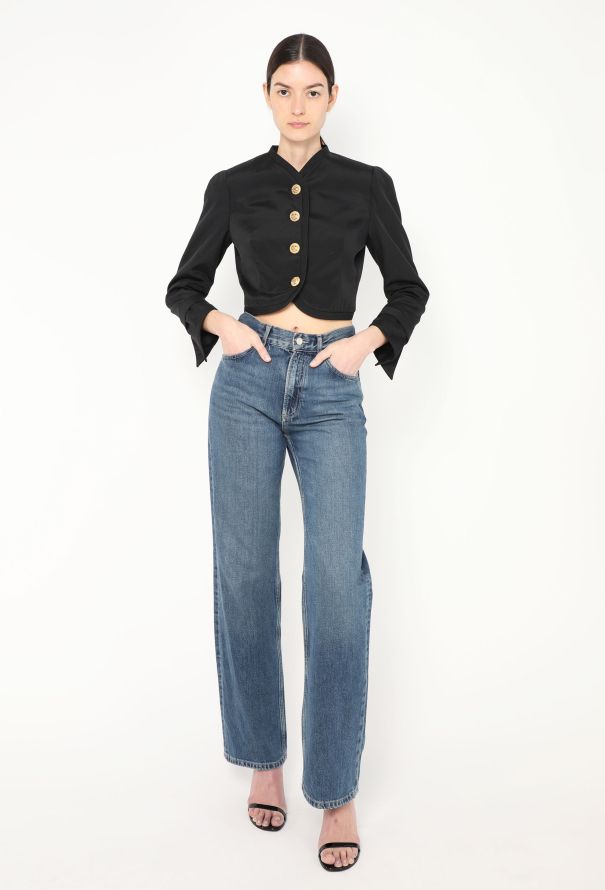 Gianni Versace Early '90s Cropped Gabardine Jacket - 3