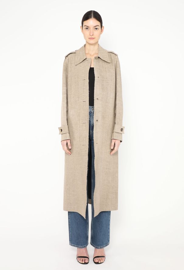 Pre-Fall 2019 Belted Linen Trench | Authentic & Vintage | ReSee