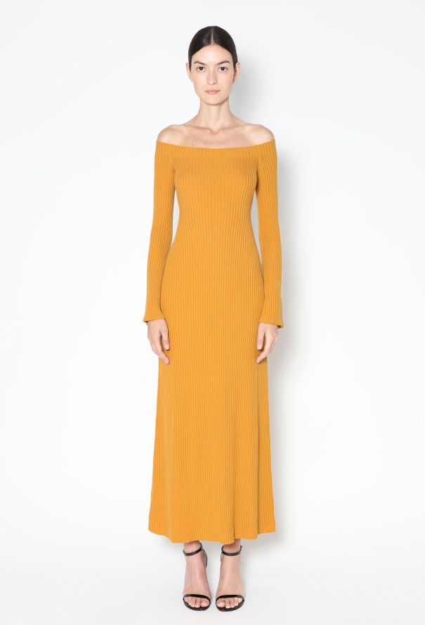 Chloé S/S 2022 Ribbed Off-Shoulder Dress - 1