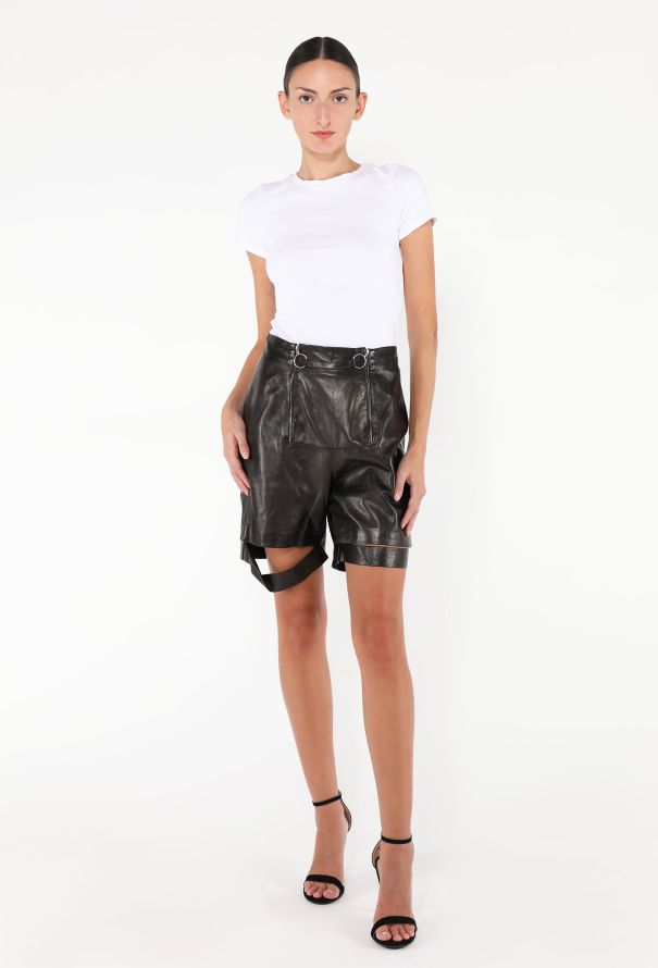 Saint Laurent S/S 2010 Leather Zip Mini Shorts - 4