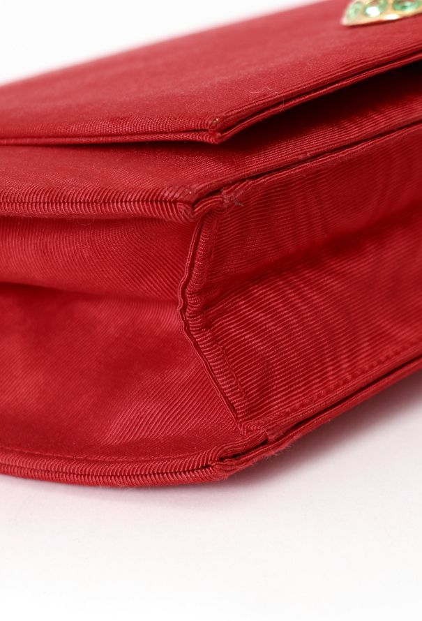 Saint Laurent '80 Couture Red Silk Clutch - 10