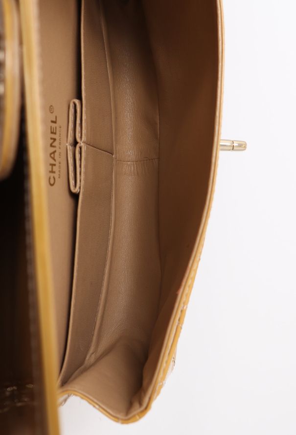 Chanel Yellow Patent Double Flap Bag - 14 Chanel Yellow Patent Double Flap Bag - 14