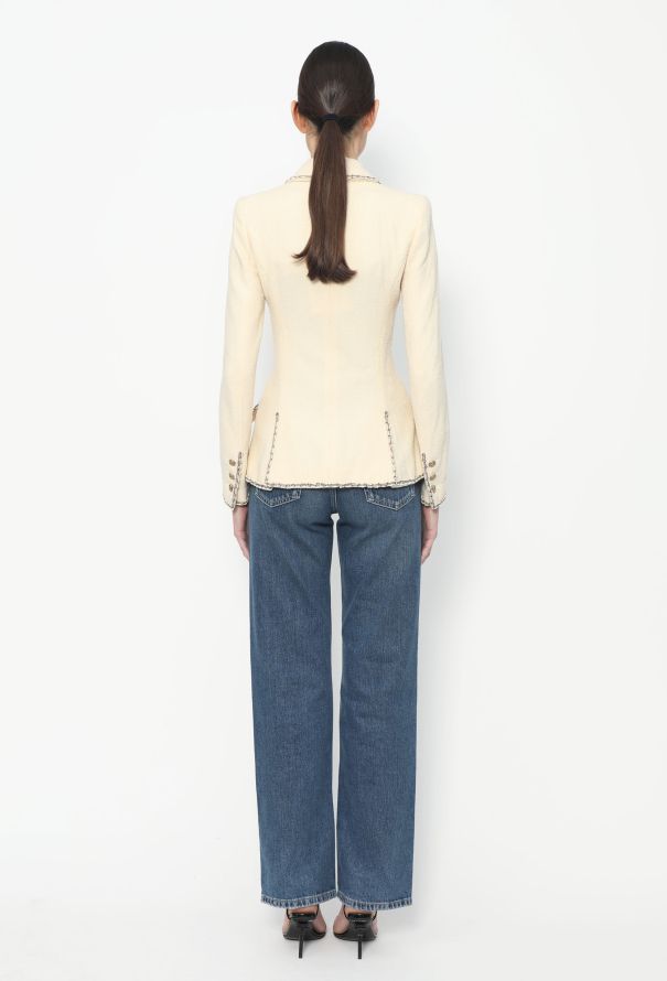 Chanel Lamé Trim Bouclé Jacket - 5