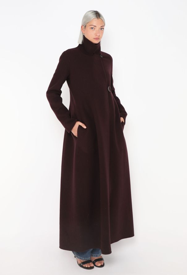 The Row 2022 Aubergine Cashmere Coat - 1