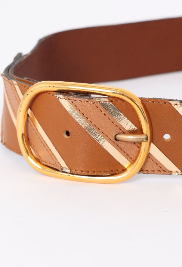 Saint Laurent Vintage Iridescent Striped Belt - 3 Saint Laurent Vintage Iridescent Striped Belt - 3