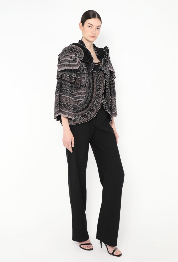 Zandra Rhodes Collector '70s Hand-Painted Plissé Jacket - 4