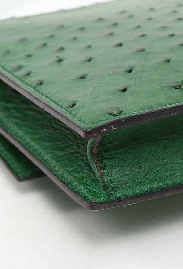 Céline Vintage Small Ostrich Top Handle Bag - 7