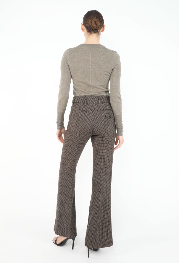 Prada Flared Houndstooth Trousers - 4