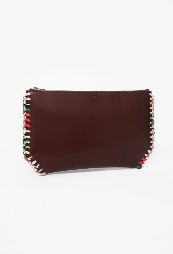 Céline Silk Scarf Trim Clutch - 3