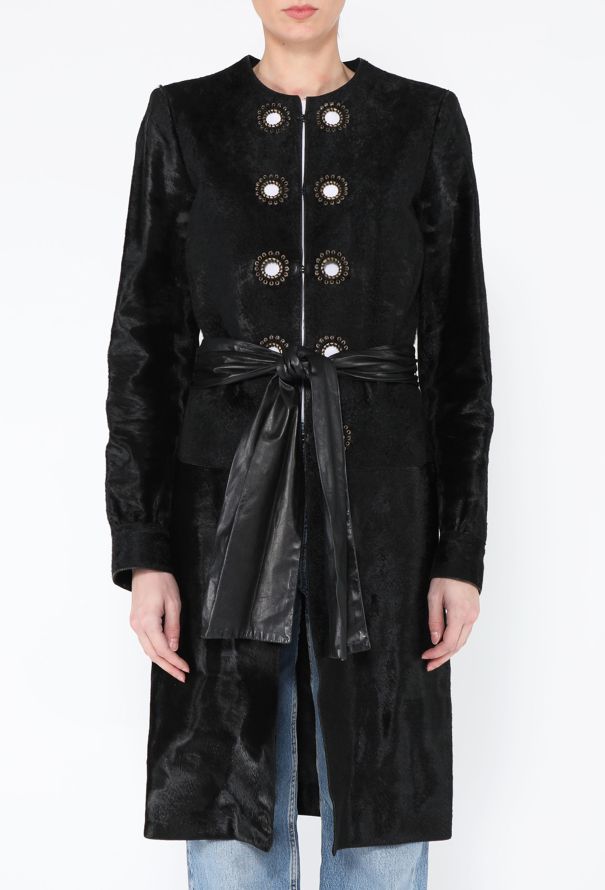 Saint Laurent Early 2000s Tom Ford Pony Hair Belted Coat - 3