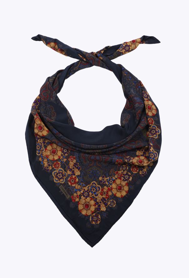 Chanel Vintage Byzantine Gripoix Silk Scarf - 5