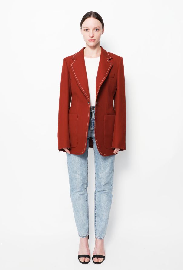 Thierry Mugler S/S 2019 Contrast Stitch Blazer - 4