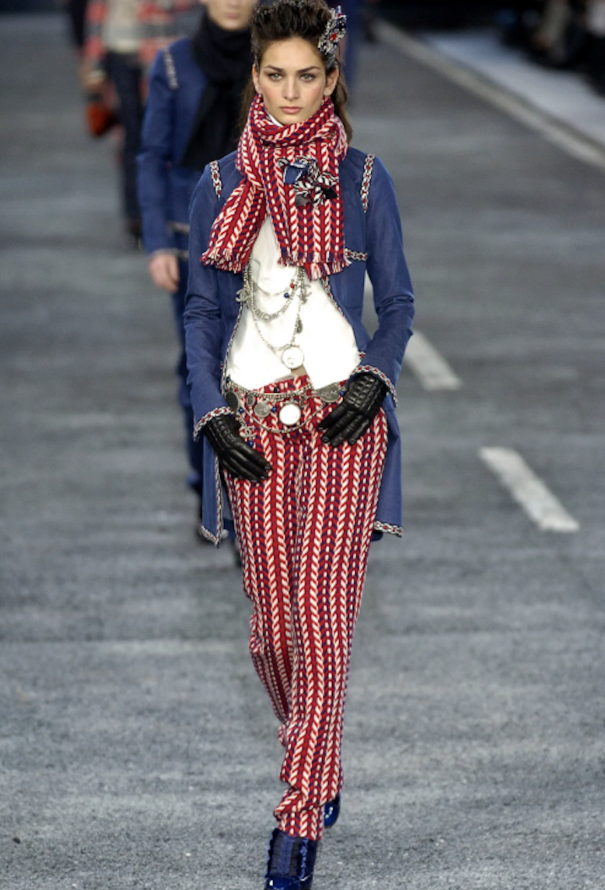 Chanel F/W 2004 Embroidered Trim Denim Dress - 2 Chanel F/W 2004 Embroidered Trim Denim Dress - 2