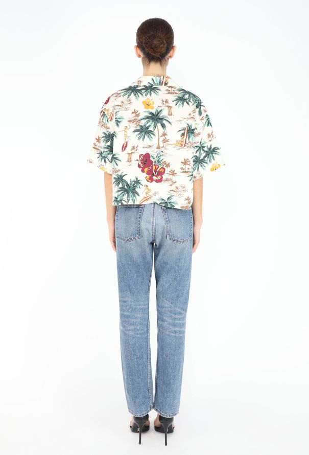 Miu Miu 2024 Tropical Print Silk Shirt - 3