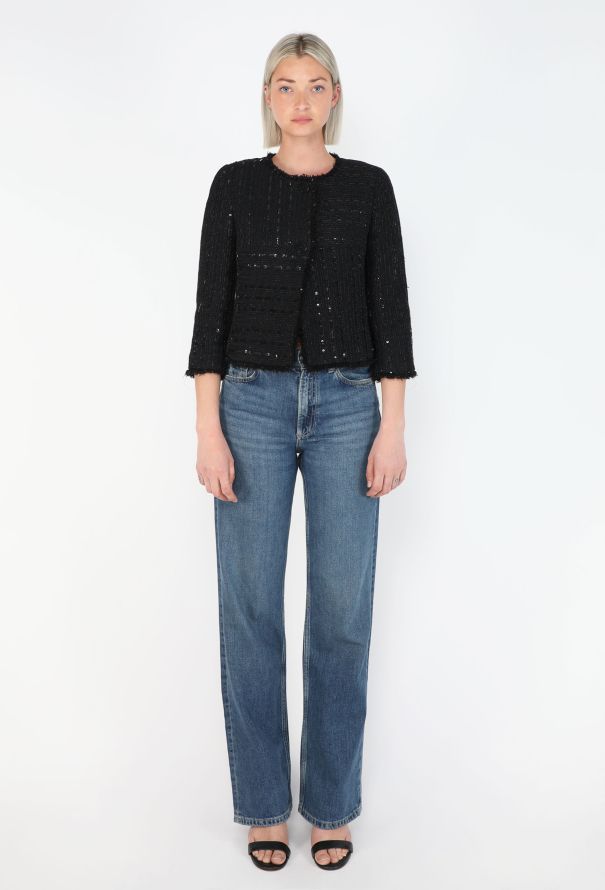Chanel Sequin Embroidered Tweed Jacket & Top - 4