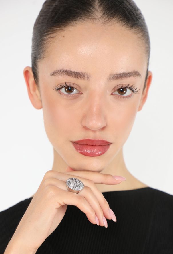 Cartier Vintage 18K White & Diamond Jeton Sauvage Ring - 2