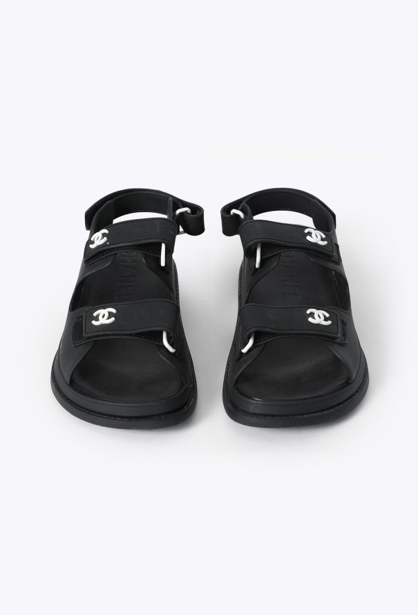 Chanel 2022 Matte 'CC' Dad Sandals - 2