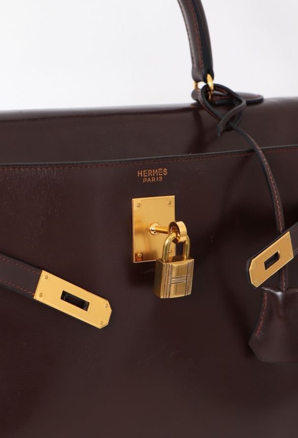 Hermès '60s Brown Box Kelly Retourné 35 - 12