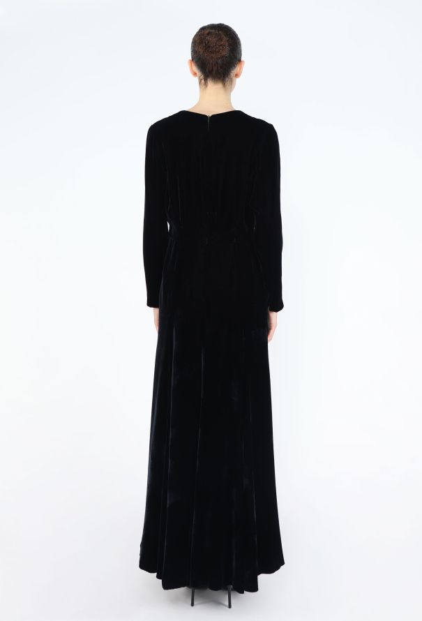 Rochas '90s Midnight Velvet Gown - 5