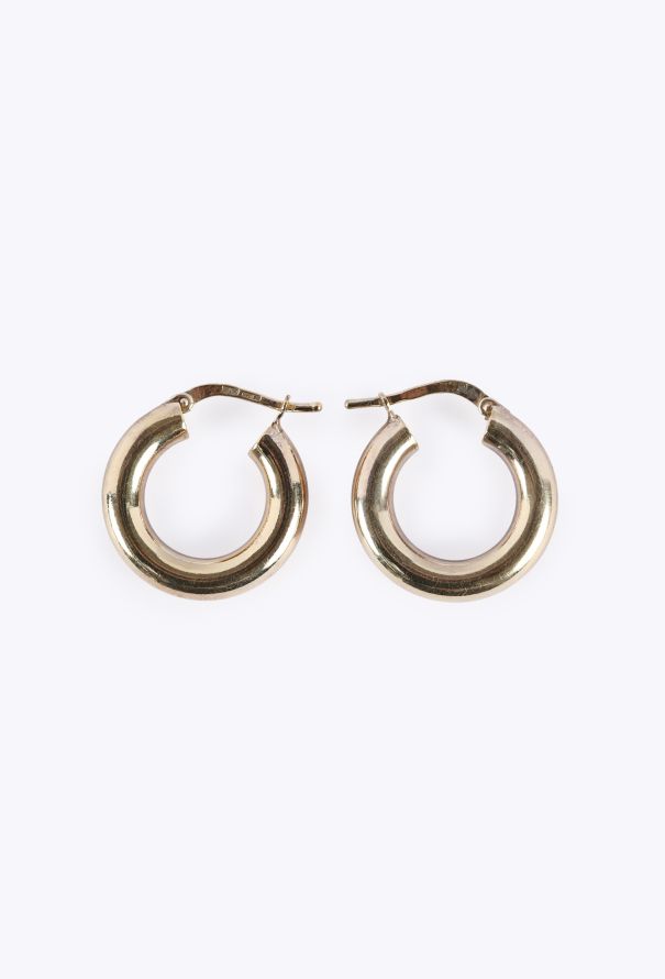 Bottega Veneta Gold-Plated Sterling Silver Mini Hoop Earrings, 2022 - 1