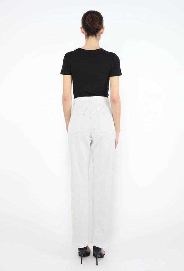 Chanel 2020 'COCO' Embroidered Jeans - 4