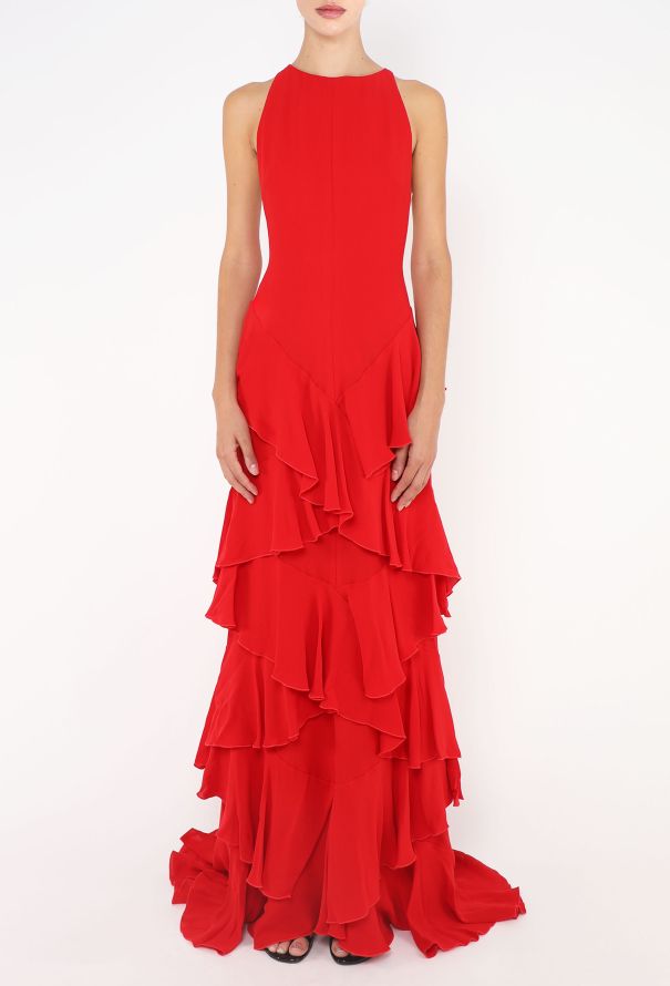 Valentino S/S 2002 Ruffled Georgette Gown - 3