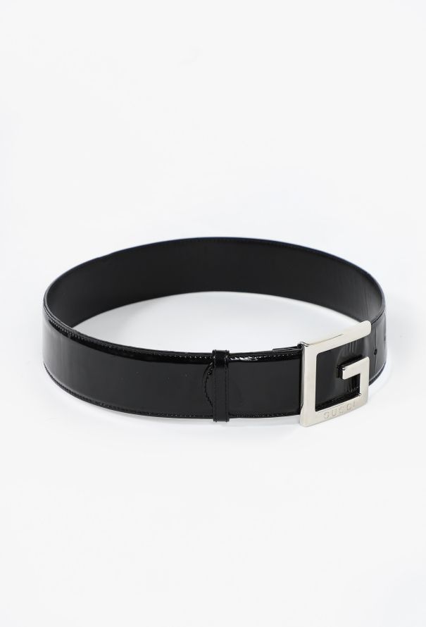 Gucci F/W 1995 Patent Leather Emblem Belt - 3