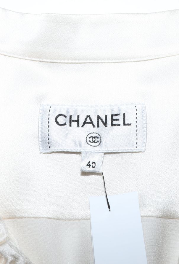 Chanel Pleated Silk Bib Blouse, 2020 - 6