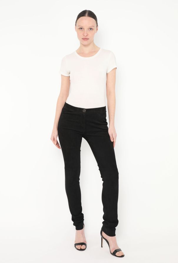 Chanel 2014 Low-Waisted Suede Pants - 1