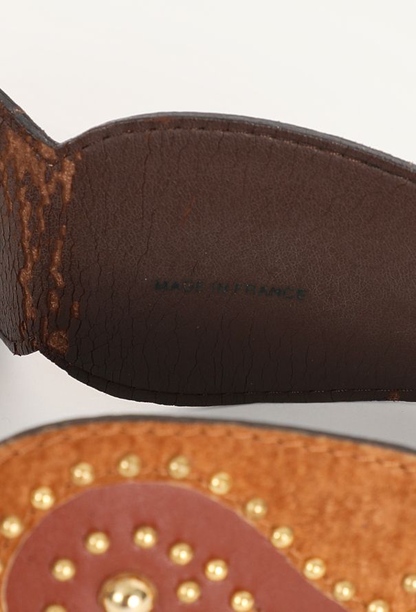 Saint Laurent Studded Suede Belt, Attributed to 1990s YSL - 7