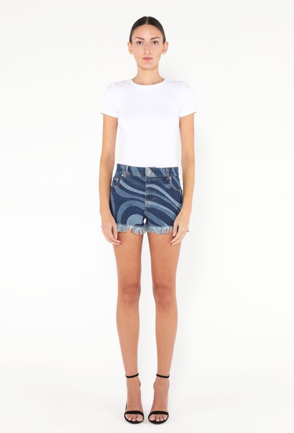 Emilio Pucci 2024 Printed Denim Shorts - 3