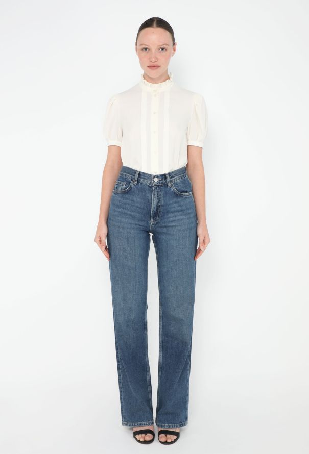 Céline 2020 Silk Ruffled Trim Blouse - 2 Céline 2020 Silk Ruffled Trim Blouse - 2