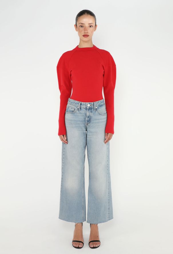 Alaïa Puffed-Sleeve Bodysuit - 2