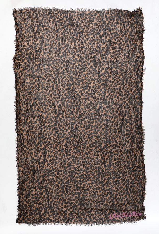 Louis Vuitton Brown Leopard Print Cashmere Blend Stephen Sprouse Graffiti Scarf  Louis Vuitton
