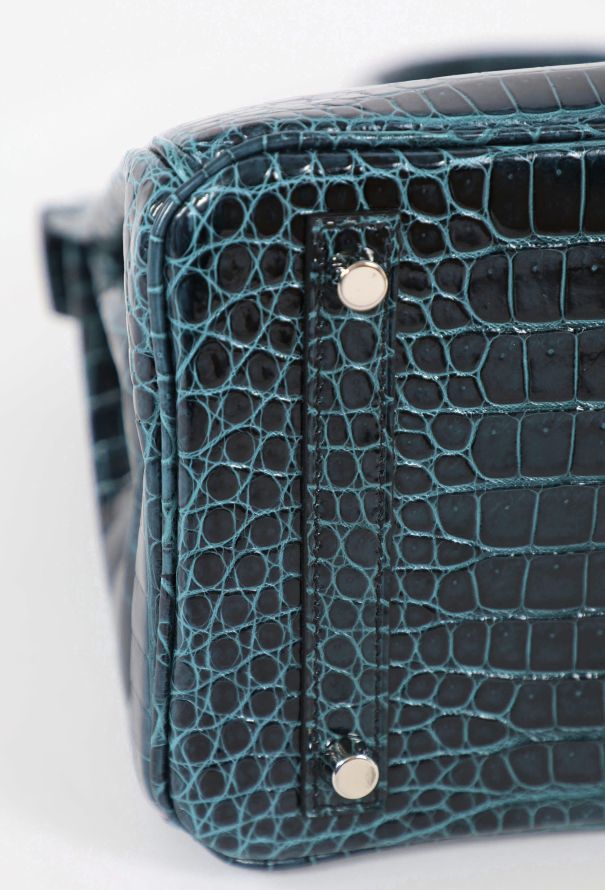 Hermès Exceptional  Vert Rousseau Porosus Birkin 30 - 9