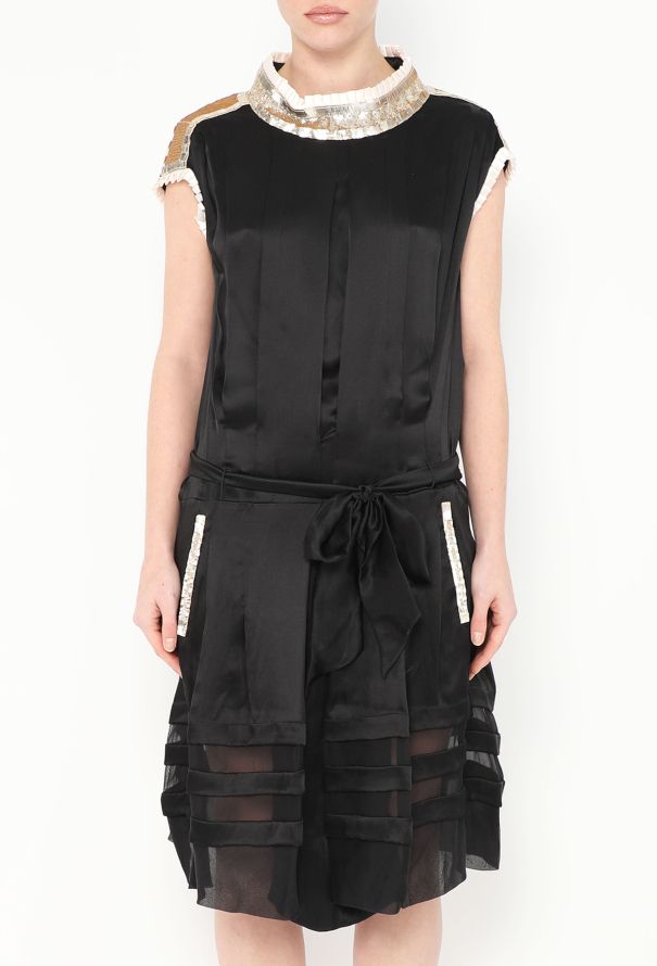 Balenciaga 2007 Embellished Trim Silk Dress - 2 Balenciaga 2007 Embellished Trim Silk Dress - 2