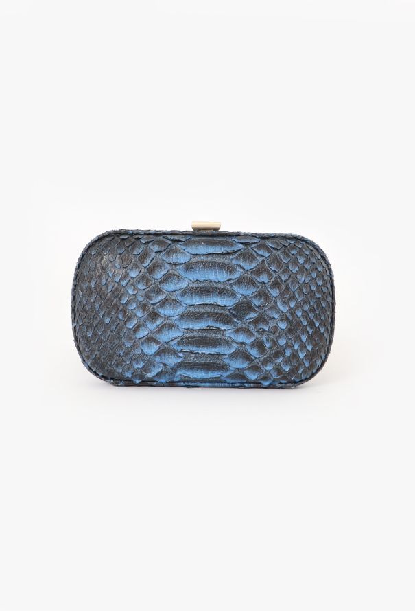 Bottega Veneta Blue Python Clutch - 1