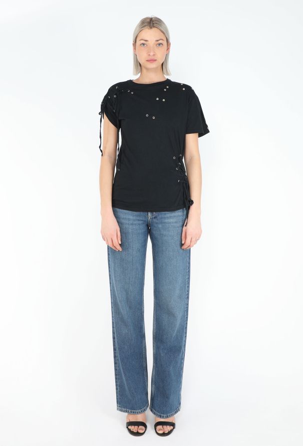 Balenciaga Early 2000s Le Dix Eyelet Lace-up Tee - 2